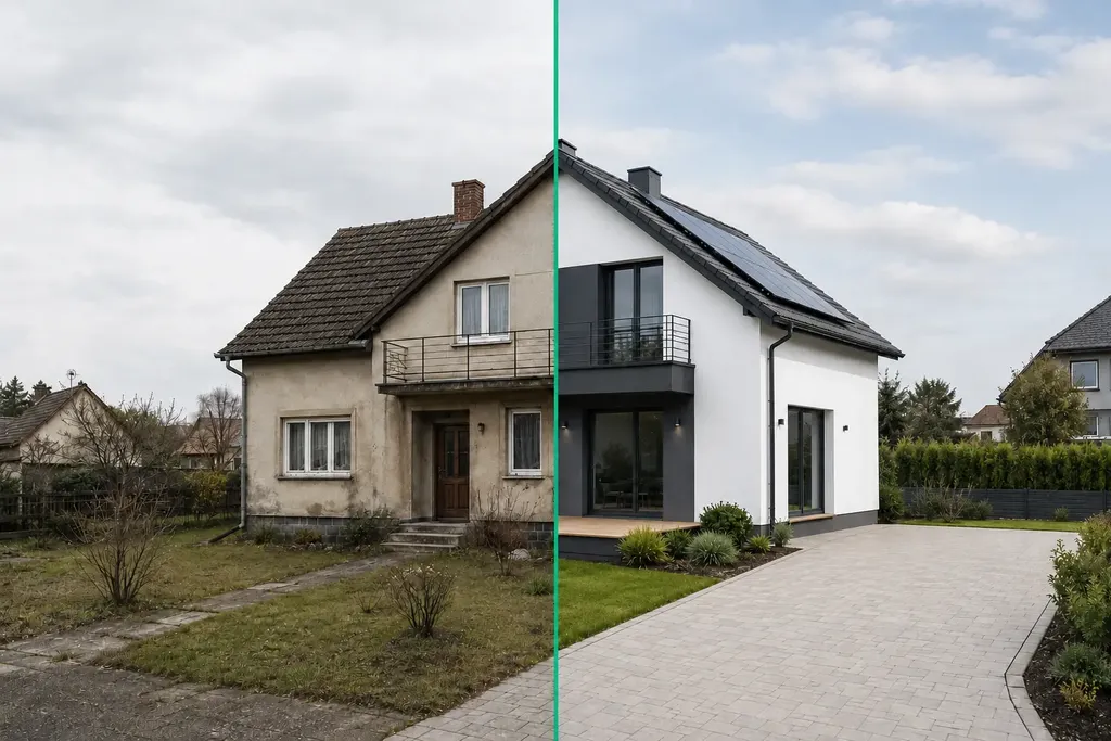 Rodinný dům před a po energetické rekonstrukci v programu Nová zelená úsporám