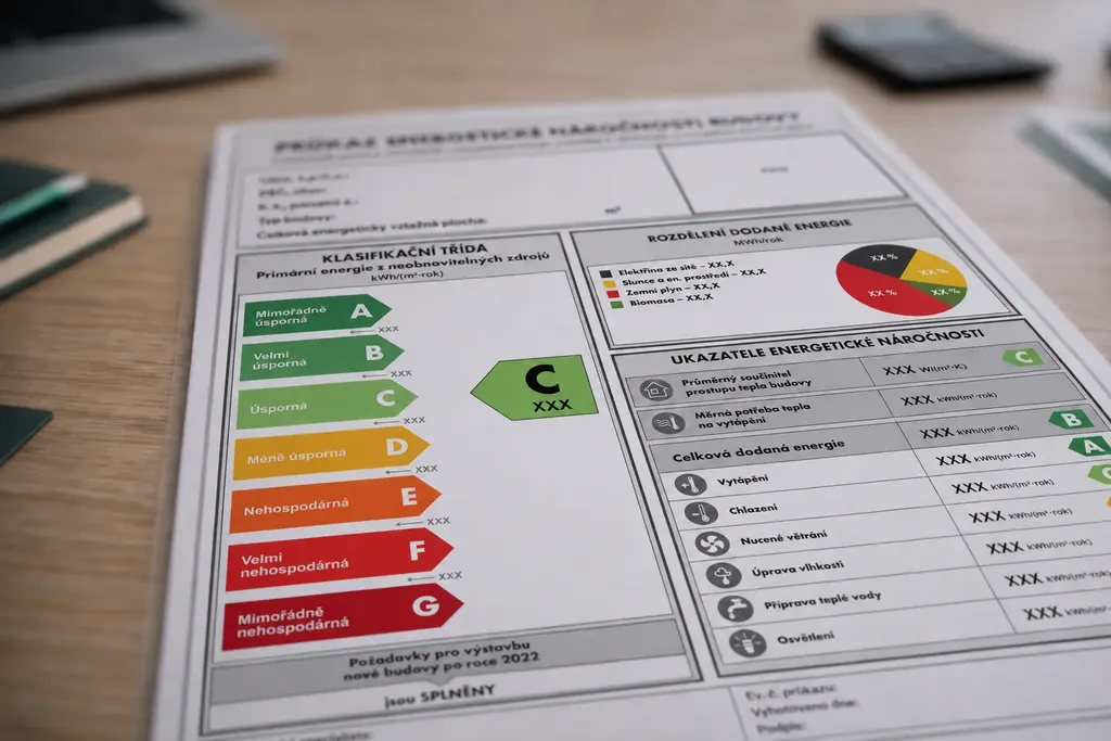 Průkaz energetické náročnosti budovy PENB s energetickou třídou